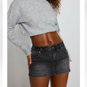 NWT Garage Denim Micro Mini Skort Dark Washed Black Jean XXS